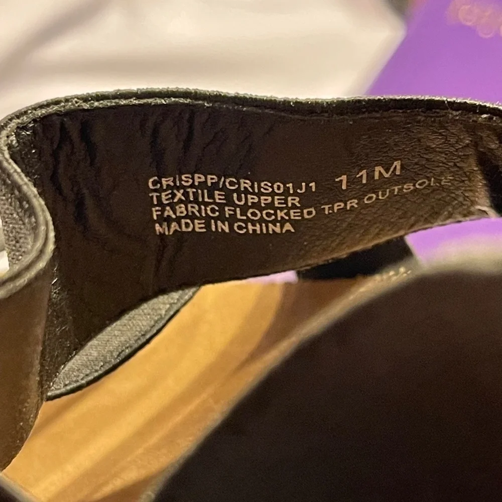 Worn Once Madden Girl Black Crispp Espadrille Slip on Sandal Size 11 comes w/box